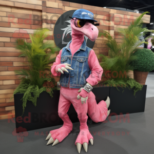 Roze Velociraptor mascotte...