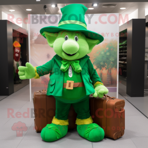 Grøn Leprechaun maskot...