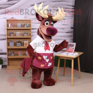 Maroon Moose maskot kostume...