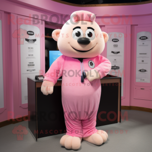 Pink Advokat maskot kostume...