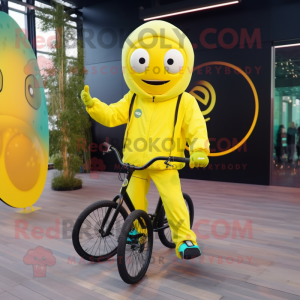 Citrongul Unicyclist maskot...