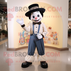 Cream Mime maskot kostume...