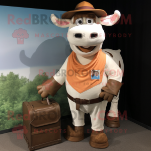 Peach Hereford Cow mascotte...