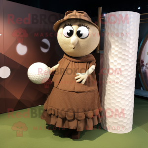 Brown Golf Ball mascotte...