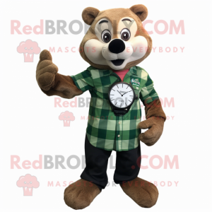 Grön Mongoose maskot kostym...