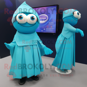 Cyan Gyro maskot kostume...