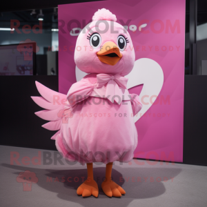 Pink Dove maskot drakt...