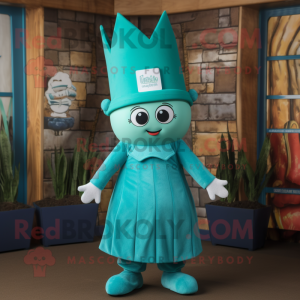 Teal Queen mascotte kostuum...