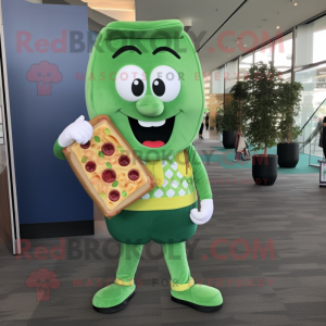 Green Pizza Slice mascotte...