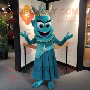 Teal Queen mascotte kostuum...