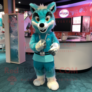 Cyan Say Wolf maskot...