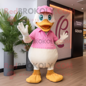 Pink Goose mascotte kostuum...