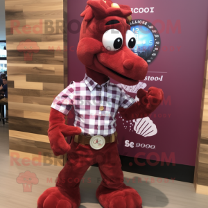 Maroon Sea Horse mascotte...