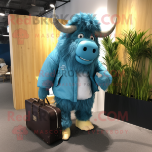 Sky Blue Yak mascotte...