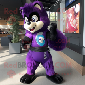 Purple Skunk mascot costume character dressed with a Rash Guard and  Keychains - Mascot Costumes -  Sizes L (175-180CM)