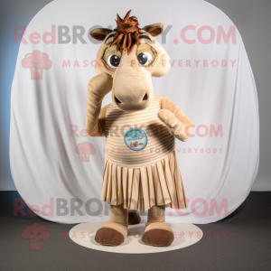 Tan Quagga maskot kostume...