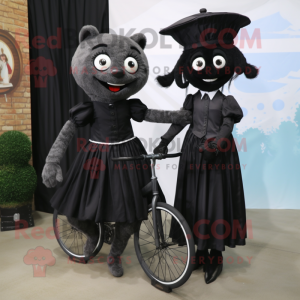 Sort Unicyclist maskot...