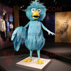 Cyan Harpy maskot kostume...