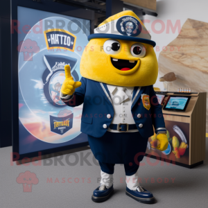 Navy Tacos mascot costume character dressed with a Suit and Digital watches