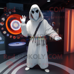 nan Knife Thrower mascot costume character dressed with a Hoodie and Rings