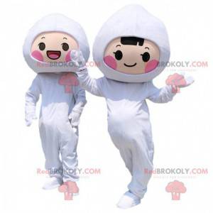 Mascotas de personajes blancos, trajes blancos - Redbrokoly.com