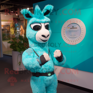 Turquoise Llama mascotte...