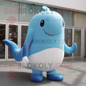 Cream Blue Whale mascotte...