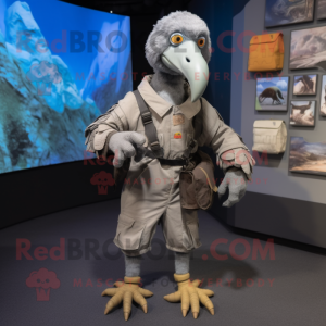 Grå Dodo Bird maskot kostym...