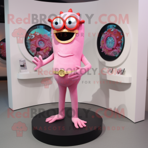 Pink Cyclops maskot kostume...