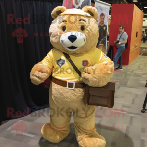 Gold Bear maskot kostyme...