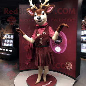 Maroon Deer maskot kostume...