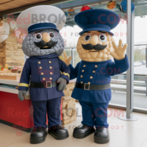 Navy Fajitas mascot costume character dressed with a Trousers and Berets