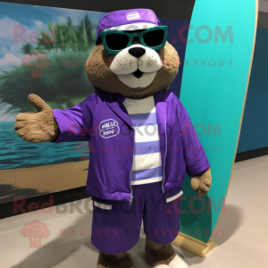 Lilla Otter maskot kostume...