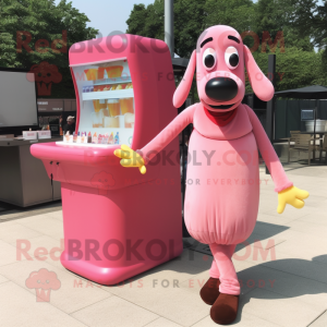 Pink Hot Dogs maskot drakt...