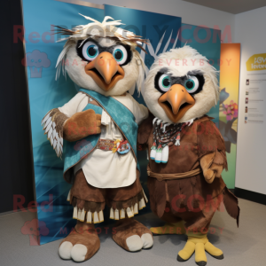 nan Hawk mascot costume character dressed with a Wrap Dress and Ties