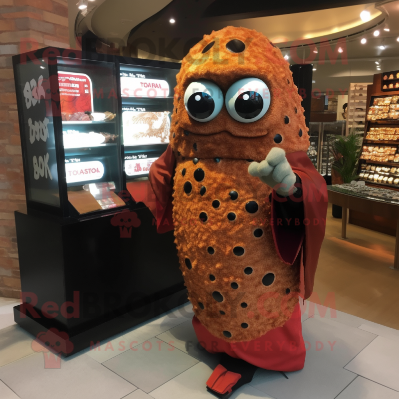 Rust Sushi mascot costume character dressed with a Cover-up and Cufflinks