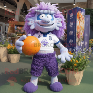 Lavendel Rugby Ball maskot...