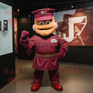 Maroon Army Soldier maskot...