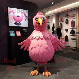 Pink Crow maskot kostym...