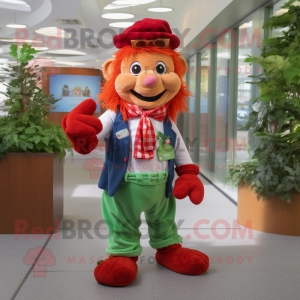 Red Leprechaun maskot...