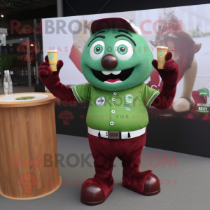 Maroon Green Beer maskot...