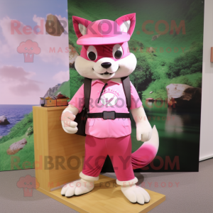 Pink Marten maskot kostume...