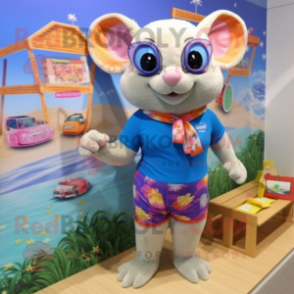 nan Dormouse mascot costume character dressed with a Swimwear and Headbands