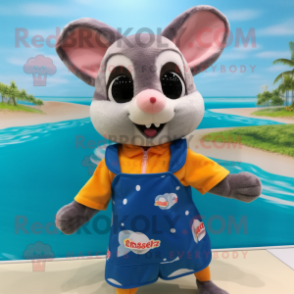 nan Dormouse mascot costume character dressed with a Swimwear and Headbands