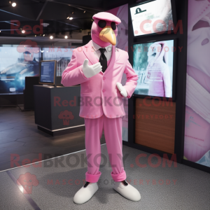Pink Gull maskot kostym...