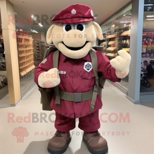 Maroon Army Soldier maskot...