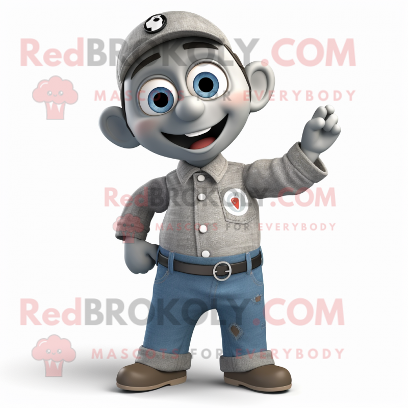 Gray But mascot costume character dressed with a Jeans and Cufflinks