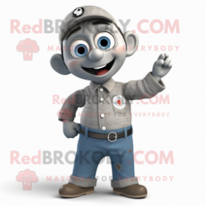 Gray But mascot costume character dressed with a Jeans and Cufflinks