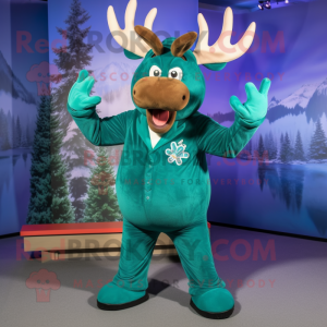 Teal Moose maskotdräkt...