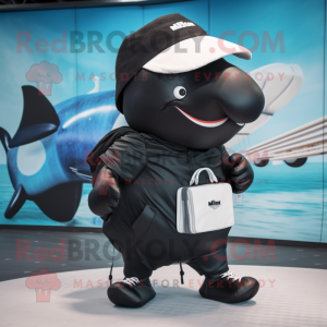 Black Whale maskot kostume...